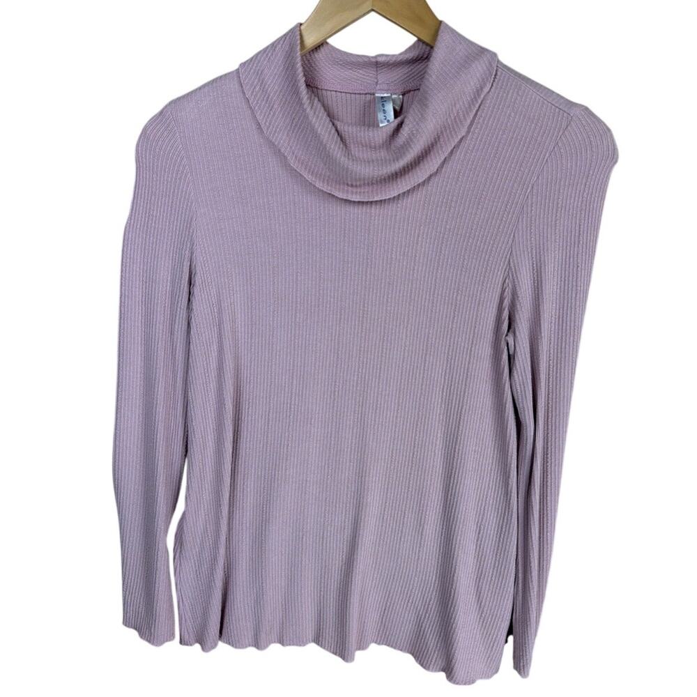 NWT Kleen Pink Lightweight Ribbed Knit Turtleneck Top Size XL USA
